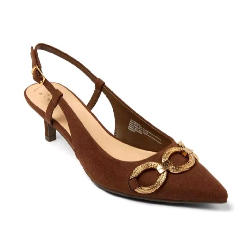 Women's Slingback Heels A New Day Tabitha Chain Brown 8 New With Tags